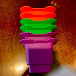 1078)--6pc organizational bins orange, lime, purple NWOT